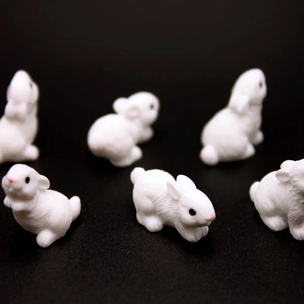 Nookly Mini Resin Rabbit Figurines Home Craft Décor