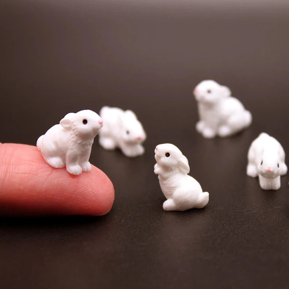 Nookly Mini Resin Rabbit Figurines Home Craft Décor