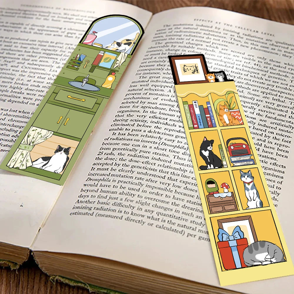 Nookly Whimsical Cat World Bookmarks