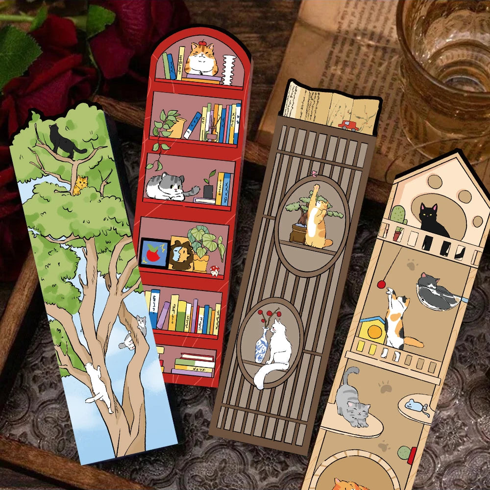 Nookly Whimsical Cat World Bookmarks