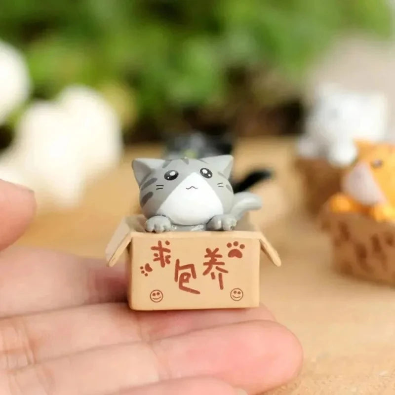 Nookly Miniature Kawaii Kitten Figurines for Desk Décor