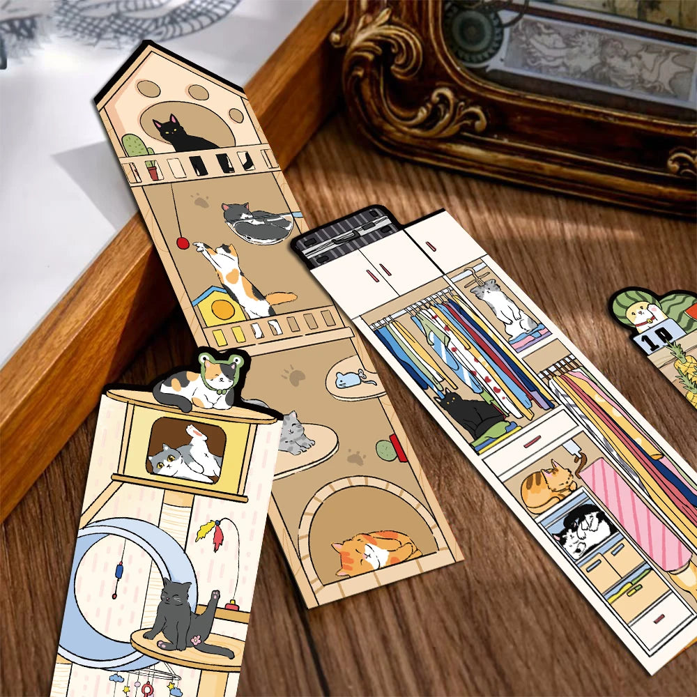 Nookly Whimsical Cat World Bookmarks