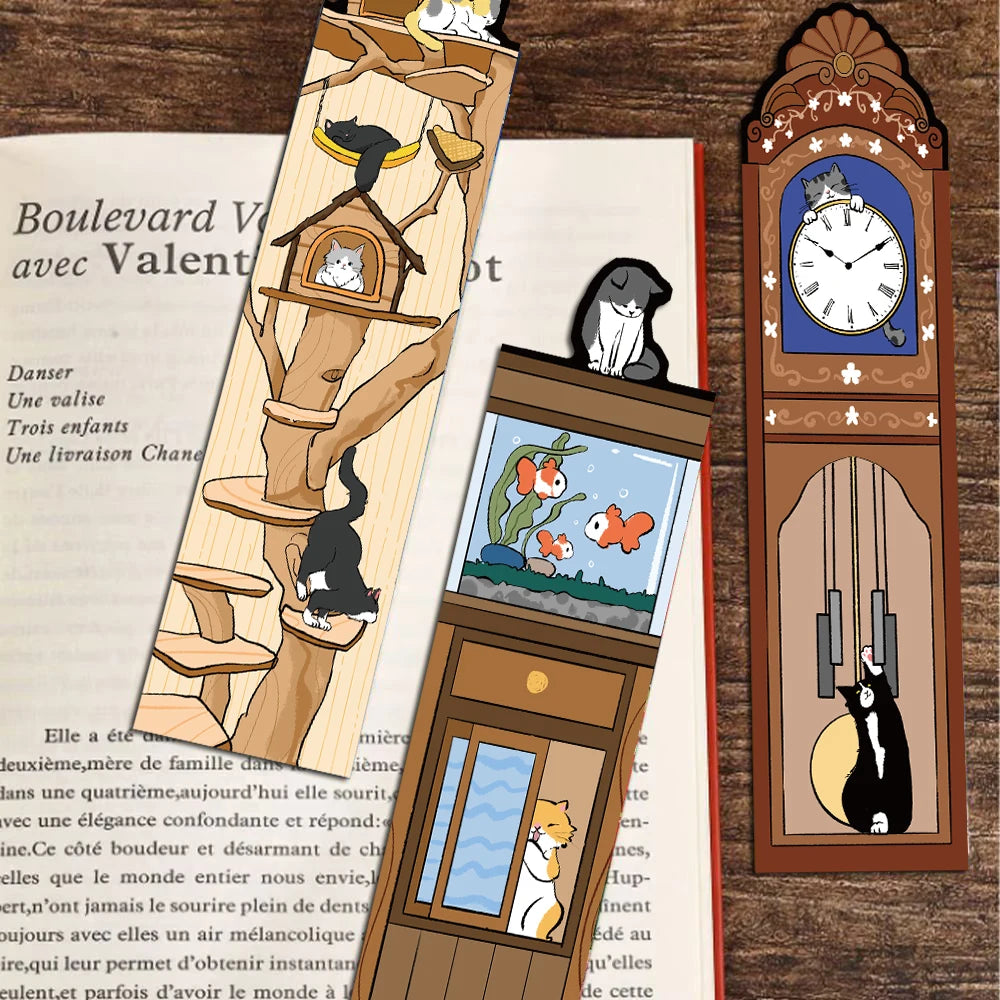 Nookly Whimsical Cat World Bookmarks