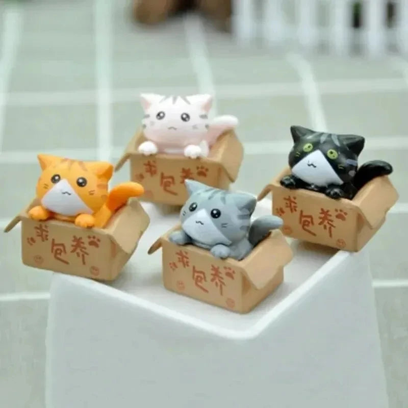Nookly Miniature Kawaii Kitten Figurines for Desk Décor