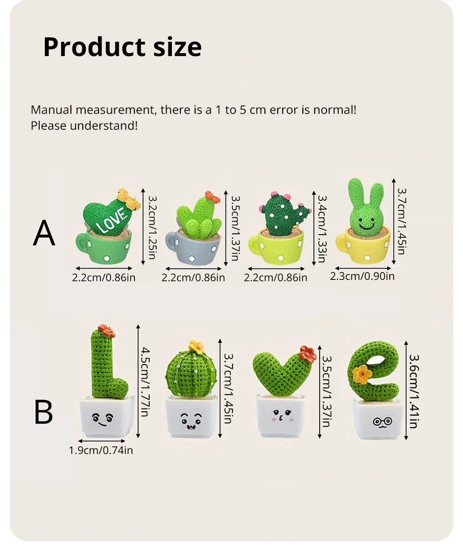 Nookly Mini Faux Succulent Kawaii Tabletop Décor Set