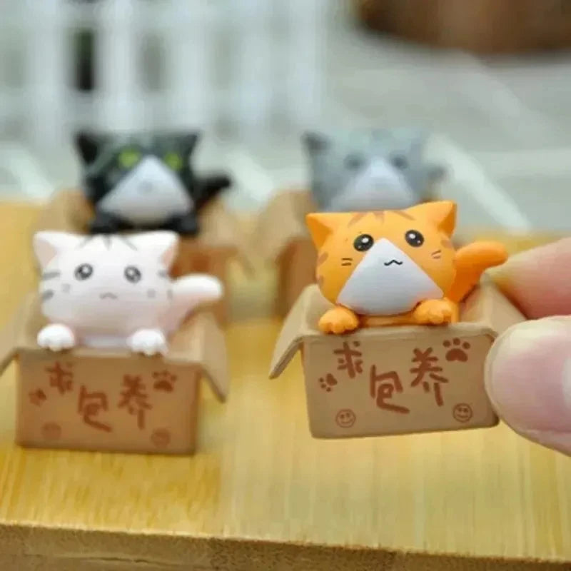 Nookly Miniature Kawaii Kitten Figurines for Desk Décor